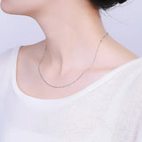 S925 Sterling Silver Water Wave Necklace 40cm+5cm Chain for Women