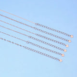 S925 Sterling Silver Water Wave Necklace 40cm+5cm Chain for Women