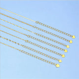 S925 Sterling Silver Water Wave Necklace 40cm+5cm Chain for Women