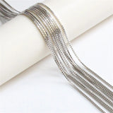 925 Silver Slide Adjustable Box Chain Anklet 18/23cm For Women