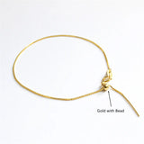 925 Silver Slide Adjustable Box Chain Anklet 18/23cm For Women