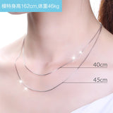 Silver 925 Box/Water-Wave Chain Necklace for Women 40/45cm
