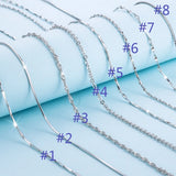 Silver 925 Box/Water-Wave Chain Necklace for Women 40/45cm