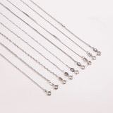 Silver 925 Box/Water-Wave Chain Necklace for Women 40/45cm