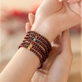 Sandalwood Buddha Beads Bracelet Natural Wood Couple Bracelet