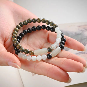 6mm Lobular Red Green Sandalwood Bracelet Female Hotan Jade Ring