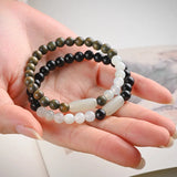6mm Lobular Red Green Sandalwood Bracelet Female Hotan Jade Ring