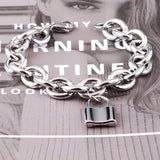 Stainless Steel O Chain Lock Bracelet Hip Hop Charm Hand Accessory
