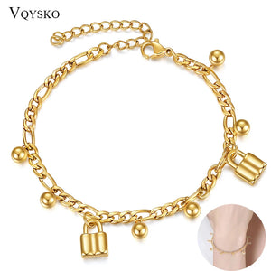 Lock Charm Bracelet Stainless Steel Wedding Engagement Party Acessories