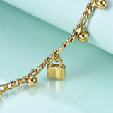 Lock Charm Bracelet Stainless Steel Wedding Engagement Party Acessories