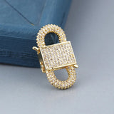 Lock Clasps Inlaid Cubic Zirconia 4Color Hooks Supplies DIY