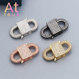 Lock Clasps Inlaid Cubic Zirconia 4Color Hooks Supplies DIY