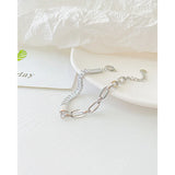 Lock Shaped Zircon Inlaid Bracelet Women'S Stainless Steel Chain Bracelet