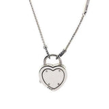 925 Silver Heart Choker Necklace Pink CZ Chains