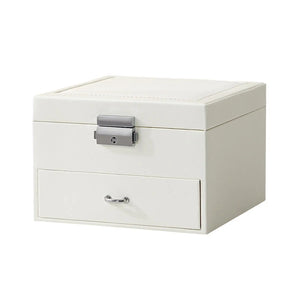 Lockable Jewellery Box Organiser 2 Layer Rings Storage Case