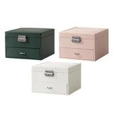 Lockable Jewellery Box Organiser 2 Layer Rings Storage Case