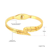 18K Plated Leaves Charm Bangles for Women Titanium Stainless Steel Party Jewelry
