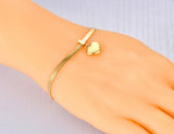 Heart Charm Bracelet 18K Plated Stainless Steel Snake Chain Jewelry