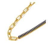 18K Plated Stainless Steel CZ Crystal Pendant Necklace