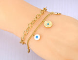 Bohemia Double-layer Chain Bracelet with Eyes Charm B23038