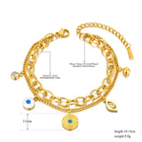 Bohemia Double-layer Chain Bracelet with Eyes Charm B23038