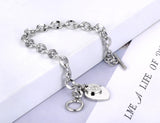Bohemia Rhinestone Chain Bracelet Double Heart Charm B21161