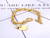 Bohemia Rhinestone Chain Bracelet Double Heart Charm B21161