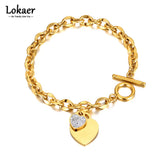 Bohemia Rhinestone Chain Bracelet Double Heart Charm B21161