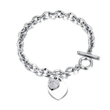 Bohemia Rhinestone Chain Bracelet Double Heart Charm B21161