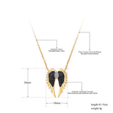 Bohemia Style CZ Crystal Pendant Double Wings Charm Necklace
