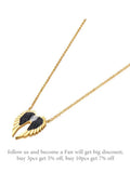 Bohemia Style CZ Crystal Pendant Double Wings Charm Necklace