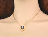 Bohemia Style CZ Crystal Pendant Double Wings Charm Necklace