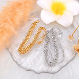 316L Stainless Steel Rhinestone Charm Bracelet For Women B23161