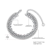 316L Stainless Steel Rhinestone Charm Bracelet For Women B23161