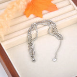 316L Stainless Steel Rhinestone Charm Bracelet For Women B23161