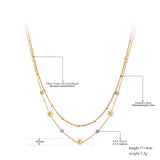 316L Stainless Steel CZ Crystal Charm Necklaces Bohemia Double Layer Small Daisy