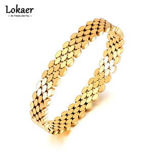316L Stainless Steel Hollow Geometry Bracelet Bangle For Women