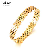 316L Stainless Steel Hollow Geometry Bracelet Bangle For Women
