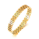 316L Stainless Steel Hollow Geometry Bracelet Bangle For Women