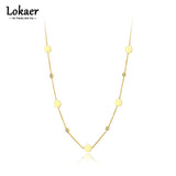 316L Stainless Steel Rhinestone Disc Pendant Choker Necklace