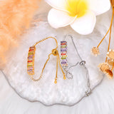 Colorful Cubic Zirconia Adjustable Bracelet Bangle for Women B23174