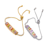 Colorful Cubic Zirconia Adjustable Bracelet Bangle for Women B23174