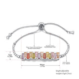 Colorful Cubic Zirconia Adjustable Bracelet Bangle for Women B23174