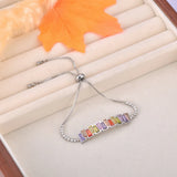 Colorful Cubic Zirconia Adjustable Bracelet Bangle for Women B23174