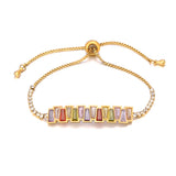 Colorful Cubic Zirconia Adjustable Bracelet Bangle for Women B23174