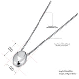 316L Stainless Steel Oval Pendant Necklace 18K PVD Plated Women's Jewelry N23073
