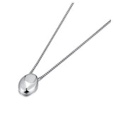 316L Stainless Steel Oval Pendant Necklace 18K PVD Plated Women's Jewelry N23073