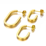 3Pcs/Set Geometric Oval Stud Earrings for Women