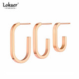 3Pcs/Set Geometric Oval Stud Earrings for Women