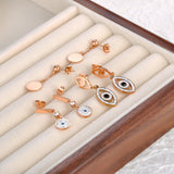 Rhinestone Eye Steel Stud Earrings Ethnic Style Goth Jewelry